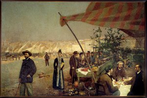 Bregaillonissa Marseillessa vuonna 1890 David Dellepianen (1866-1932) maalaus