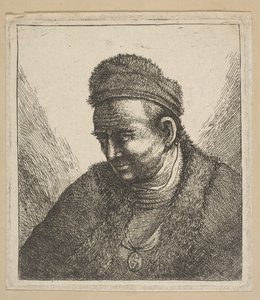Parraton mies turkisviitassa ja lippassa: Rintakuva, 1700-luvun toinen puoli. tekijältä David Deuchar
