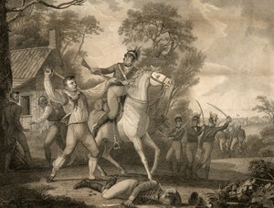 Peter Franciscos Gallant Action yhdeksän Tarletonsin ratsuväen kanssa neljäsadan miehen joukossa, pubi. 1814