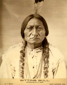 Istuva härkä (1834-1890) Amerikkalainen Dakota Sioux -intiaanipäällikkö (intialainen nimi Tatanka Iyotake) valokuva David F. Barry