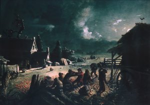 Maissin kuoriminen, n. 1863-64.