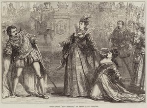 Kohtaus elokuvasta Amy Robsart, Drury Lane -teatteri tekijältä David Henry Friston