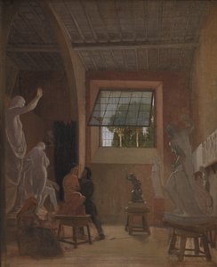 Kuvanveistäjä Jens Adolph Jerichau studiossaan Roomassa