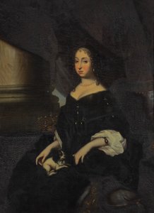Hedvig Eleonora von Holstein-Gottorp (1636–1715) -muotokuva, merkintä QS:Lsv, ””Hedvig Eleonoran muotokuva” label QS:Len, ”Hedvig Eleonora av Holstein-Gottorp (1636–1715) muotokuva” tekijältä David Klöcker Ehrenstrahl