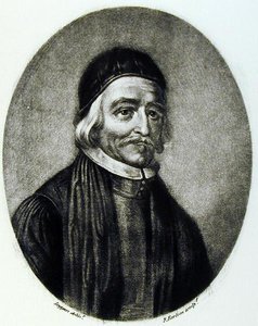 Tohtori Thomas Baileyn muotokuva, kaivertanut Richard Earlom (1743-1822) teoksesta Illustrious Characters in British History (mezzotint) tekijältä David Loggan