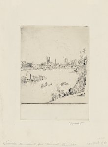 Hammersmith alkaen Thamescote, Chiswick Mall tekijältä David Muirhead Bone