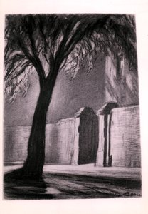 Lähiöyö, 1920 (hiili) tekijältä David Muirhead Bone