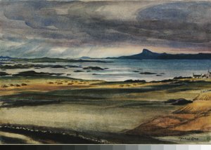 The Scuirr of Eigg (akvarelli paperille) tekijältä David Muirhead Bone