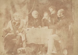 Sir David Brewster, Earle Monteith, tohtori Welsh ja kaksi muuta, 1843-47. Tekijät: David Octavius Hill, Robert Adamson, Hill & Adamson. tekijältä Hill and Adamson