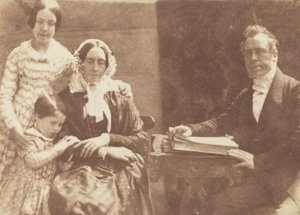 Pastori Ebenezer Miller perheineen, 1843-1847. Tekijät: David Octavius Hill, Robert Adamson.