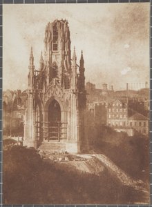 Scott Monument, Edinburgh, rakennusvaiheessa, 1840-44 (suolattu paperivedos kalotypianegatiivista).