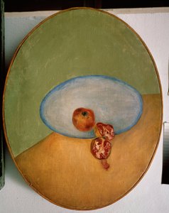 Asetelma granaattiomenoiden kanssa. David Petrovich Sterenbergin (1881-1948) maalaus öljy kankaalle