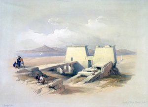 "Wady Sabouan temppeli, Nubia", 1800-luku tekijältä David Roberts, Louis Haghe