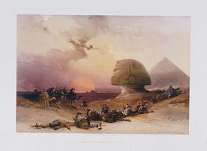 Simoomin lähestymistapa. Gizehin autiomaa, "Egypti ja Nubia" tekijältä David Roberts