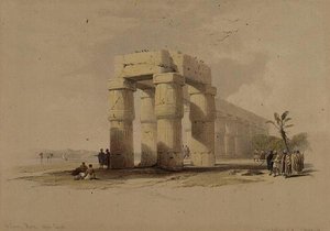 Luxorissa, Thebassa, Ylä-Egyptissä, kappaleesta "Egypt and Nubia", Vol.1 (litho) tekijältä David Roberts