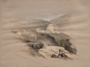 Pyhän Yrjön kristillinen kirkko Luddissa, muinaisessa Lyddassa, 1839. tekijältä David Roberts