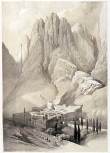 Pyhän Katariinan luostari, piirros tehty 19.2.1839 "Pyhässä maassa", Lontoossa 1849. tekijältä David Roberts