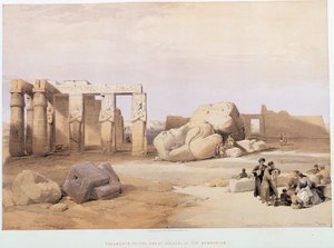 Fragmentteja suuresta kolossista, Memnoniumissa, "Pyhässä maassa", Lontoo 1849 tekijältä David Roberts