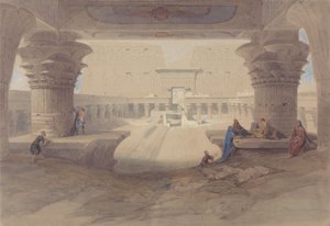 Edfun temppelin pylväikön alta, Ylä-Egypti tekijältä David Roberts