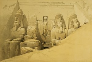 Elevation of the Great Temple of Aboo Simbel, Nubia, levy 44 osasta II 