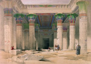 Philaen temppelin pääportti, Nubia, Louis Haghen (1806-85) kaiverruksesta "Egypt and Nubia", julkaistu Lontoossa 1838.