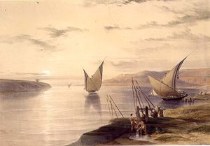 Hager Setsilis, kirjasta "Egypti ja Nubia", osa 1 (litografia). tekijältä David Roberts