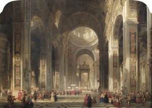 St Petersin sisustus, Rooma, 1862 tekijältä David Roberts