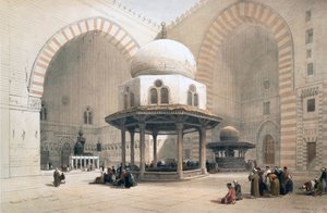 Sulttaani al-Ghurin moskeijan sisustus, Kairo, Egypti, 1800-luku tekijältä David Roberts