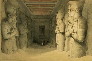 Abu Simbelin temppelin sisustus, "Egypti ja Nubia", Vol.1 (litho) tekijältä David Roberts