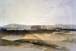 Karnak". Vuoden 1856 litografia David Robertsin (1796-1864) skotlantilaisen taiteilijan ja orientalistin mukaan. tekijältä David Roberts