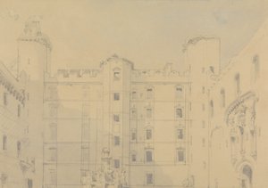 Linlithgowin palatsin sisäpiha, West Lothian tekijältä David Roberts