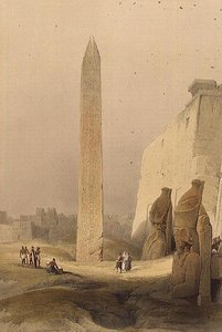 Obeliski Luxorissa, "Egypt and Nubia", Vol.1 (litho) tekijältä David Roberts