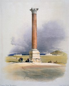 Pompeuksen pilari, Aleksandria, 1800-luku tekijältä David Roberts