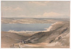 Galileanmeri Genesaretissa katsoen kohti Basania, 1839. tekijältä David Roberts