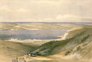 Galilean tai Genesaretin meri, katsoen kohti Bashania, 21. huhtikuuta 1839, levy 36 