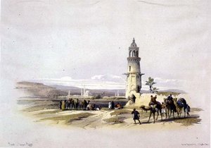 Sioul, Ylä-Egypti, kappaleesta "Egypt and Nubia", Vol.1 (litho) tekijältä David Roberts