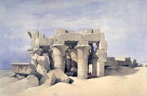 Sobekin ja Haroerisin temppeli Kom Ombossa, 1800-luku tekijältä David Roberts