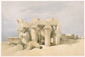 Sobekin ja Horussin temppeli Kom Ombossa, Egyptissä, 1800-luku tekijältä David Roberts