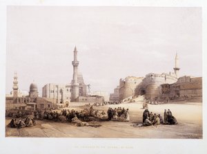 Kairon linnoituksen sisäänkäynti (Kairo) - David Robertsin "Pyhässä maassa" Lontoossa 1849 tekijältä David Roberts