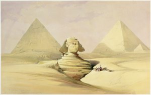 "Suuri sfinksi ja Gizan pyramidit", Egypti, c1845 tekijältä David Roberts