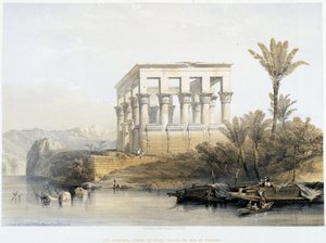 Hypaethral-temppeli Philaessa, jota kutsutaan faraon vuodeksi - ”Pyhässä maassa”, Lontoo 1849 tekijältä David Roberts