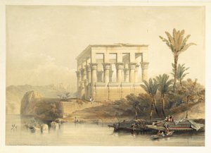 Hypaethral-temppeli Philaessa, nimeltään Faaraon sänky, levy 65 julkaisun "Egypti ja Nubia" osasta II, kaivertanut Louis Haghe (1806-85) pub. 1849