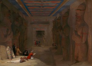 Suuren temppelin Hypostyle-sali Abu Simbelissä, Egyptissä tekijältä David Roberts