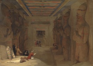 Abu Simbelin suuren temppelin hypostyylisali, Egypti tekijältä David Roberts