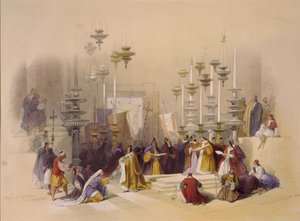 Unction Stone Pyhällä haudalla, Jerusalemissa tekijältä David Roberts