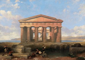 Neptunuksen temppeli Paestumissa tekijältä David Roberts