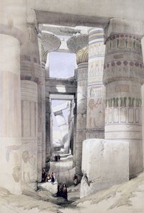 Näkymä Pylväshallin läpi, Karnak, Egyptistä ja Nubiasta, Vol.1 tekijältä David Roberts