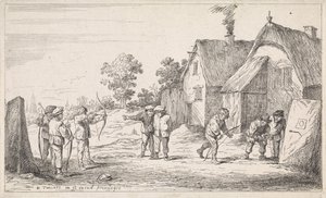 jousimiehet Ulkoilma-genrekohtaukset (sarjan nimi) tekijältä David Teniers (II)