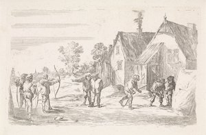 jousimiehet Ulkoilma-genrekohtaukset (sarjan nimi) tekijältä David Teniers (II)
