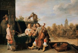 Omakuva perheen kanssa, c. 1645 tekijältä David Teniers the Younger